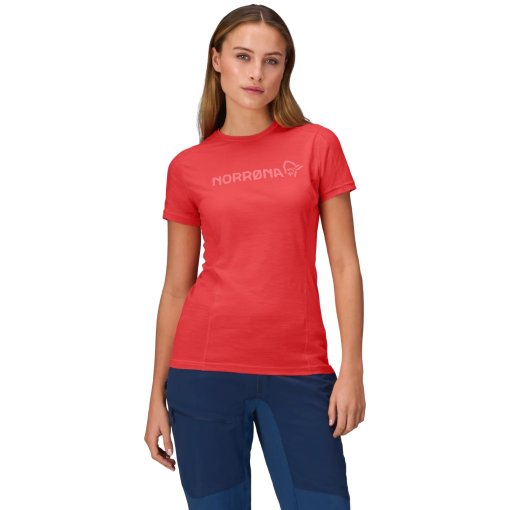 Foto de Norrona Camiseta Mujer - falketind equaliser merino - Paprika Red