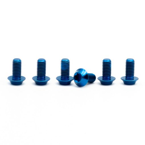 Produktbild von OAK Components Schrauben-Set Bremsscheibe - Titan | M5x10 | 6 Stück - blau