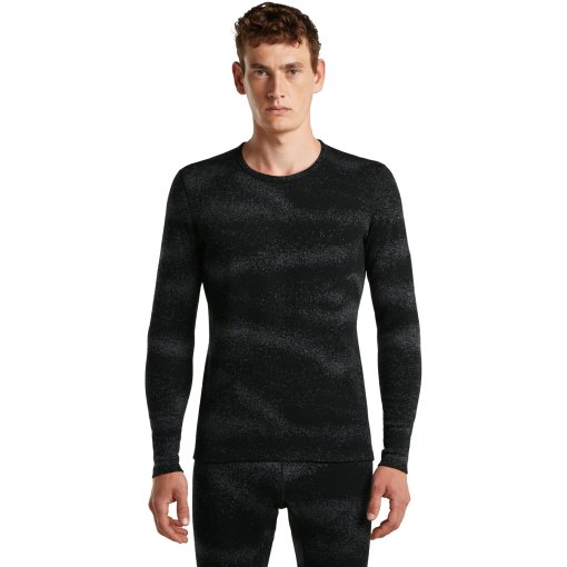 Picture of Icebreaker Merino 260 Oasis Vertex Long Sleeve Crewe Thermal Top Chillwave Men - Black/Obsidian