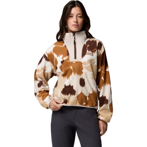 Produktbild von Columbia Sequoia Grove II Printed Half Zip Fleecepullover Damen - Camel Brown Ikatbloom/Dark Stone/Tobacco