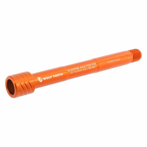 Photo produit de Wolf Tooth Axe Traversant Floating - Fox 36 / 38 (MY21+) | 15x110mm - orange