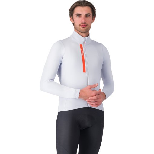 Produktbild von Castelli Entrata Thermo Langarmtrikot Herren - silver grey/brilliant orange 870