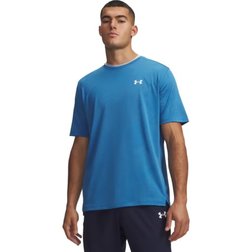 Picture of Under Armour UA Tech™ Vent Jacquard Short Sleeve Shirt Men - Aegean Blue/White