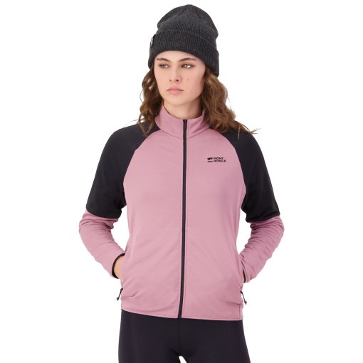 Picture of Mons Royale Quad Merino Fleece Jacket Women - sierra pink / black