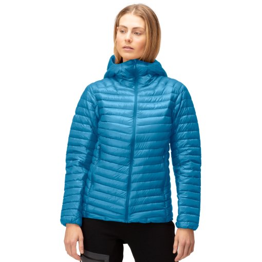 Foto de Norrona Plumífero Chaqueta Mujer - trollveggen superlight down850 Hood - Hawaiian Surf