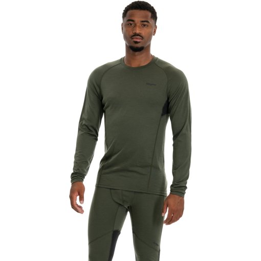 Foto de Bergans Camiseta de Manga Larga Hombre - Inner:Pure Merino - pine forest/dark shadow grey