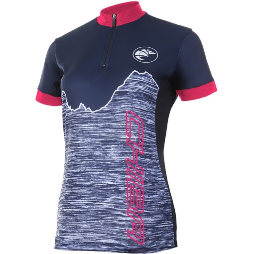 Foto de Chiba Maillot de Manga Corta Mujer - Watzmann - negro/rosa