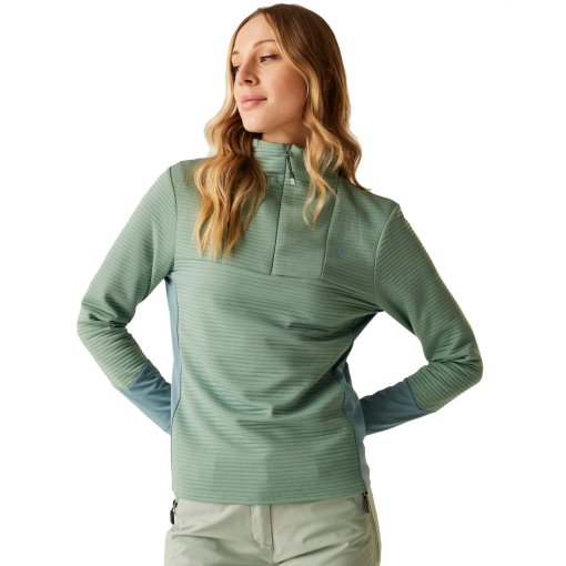 Foto de Dare 2b Midlayer Mujer - Iced 1/4 Zip Core Stretch - 0IB Glacier Green/Element Grey