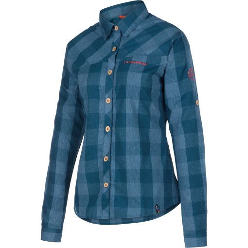 Foto de La Sportiva Camisa de Manga Larga Mujer - Andes - Storm Blue/Cherry Tomato