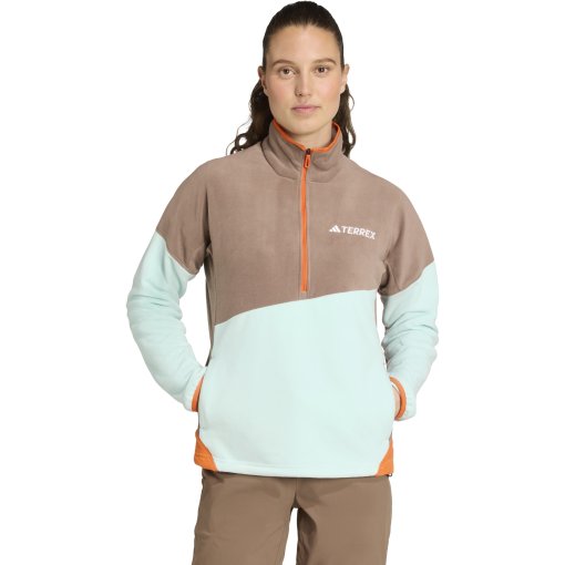 Foto de adidas Sudadera Mujer - TERREX Multi Climawarm Fleece - trace brown/semi flash aqua/semi impact orange JN0940