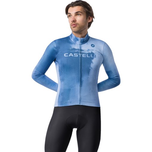 Picture of Castelli Nebula Thermal LS Jersey Men - metallic blue/steel fade 451