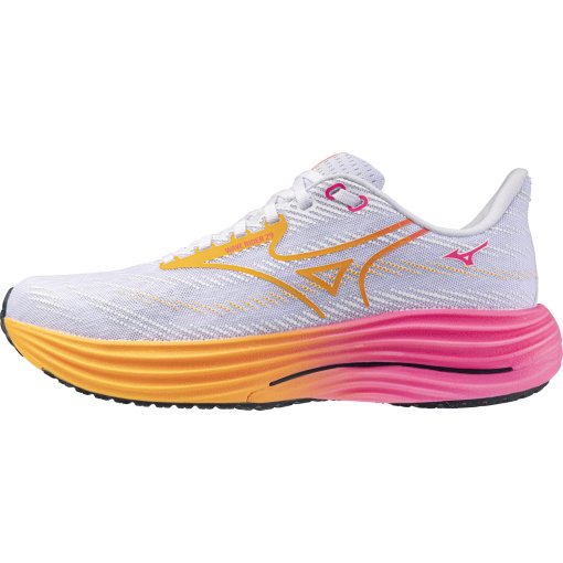 Foto de Mizuno Zapatillas Running Unisex - Wave Rider 29 - Blanco/Tang Orange/Pink Tetra