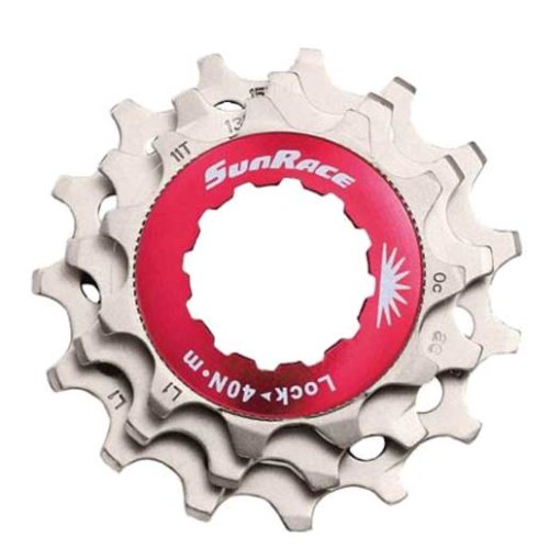 Immagine prodotto da SunRace SPCS11 MTB 11-Velocità Pignoni Anello di Bloccaggio + Pignonemit con 11-13-15 Denti - argento