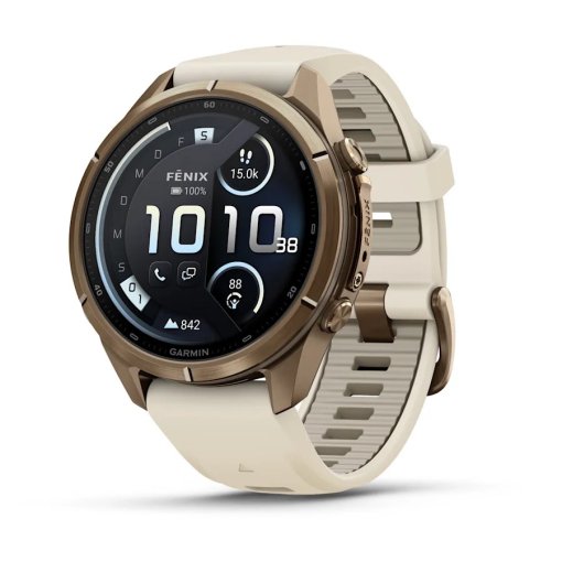 fenix 9 Pro inReach GPS Smartwatch - 43mm - Autumn Gold Titan - Creme/French Gray
