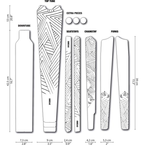 Immagine prodotto da DYEDBRO Gravel Kit Protezione Telaio STAY FREE - nero opaco