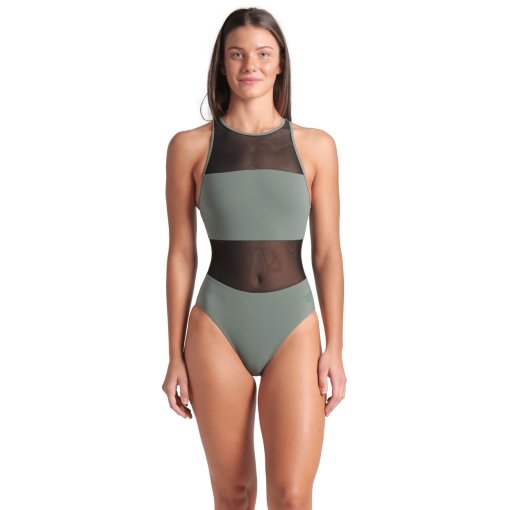 Foto de arena Traje de Baño Mujer - Feel Mesh Panels Vent Back - Sage
