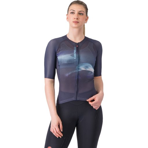 Picture of Castelli Climber&#039;s A/C Jersey Women - belgian blue/neon cobalt-silve 424