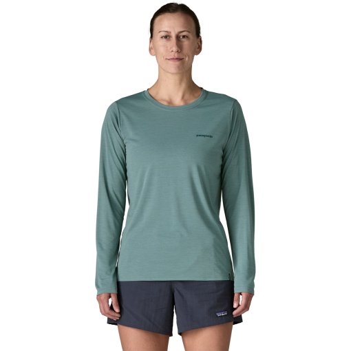 Productfoto van Patagonia Cap Cool Daily Dames overhemd met lange mouwen - Boardshort Logo - Blue Sage - Light Blue Sage X-Dye