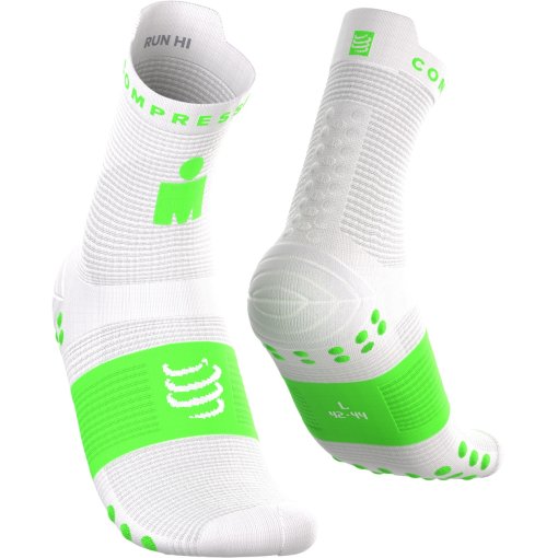 Photo produit de Compressport Chaussettes de Compression - Pro Racing v4.0 Run High - Ironman 2026 - neon green/white - L1