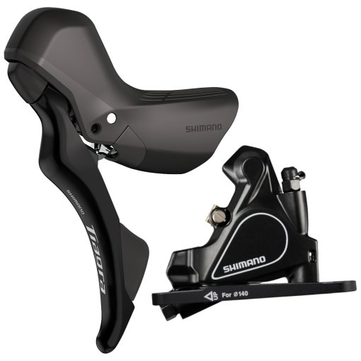 Immagine prodotto da Shimano Tiagra ST-R4020 / BR-RS405 Freno a Disco - STI | Flat Mount | J-Kit - 2 Velocità | sinistra (L) | davanti (F)