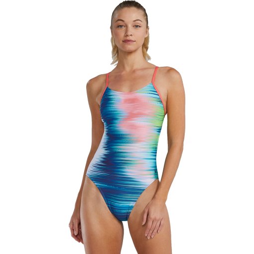 Foto de TYR Traje de Baño Mujer - Bravura Durafast Elite® Cutoutfit - blanco/colorido