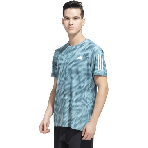 Foto de adidas Camiseta Hombre - Own The Run Allover-Print - mint ton/preloved teal JZ5478
