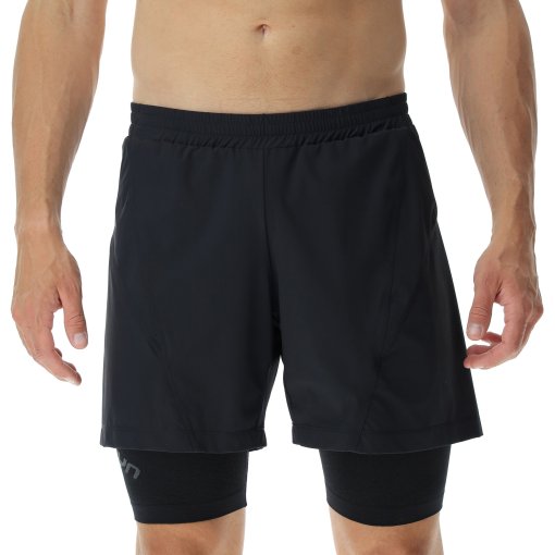 Foto de UYN Pantalones Cortos Hombre - Running Exceleration Performance 2In1 - Black/Cloud