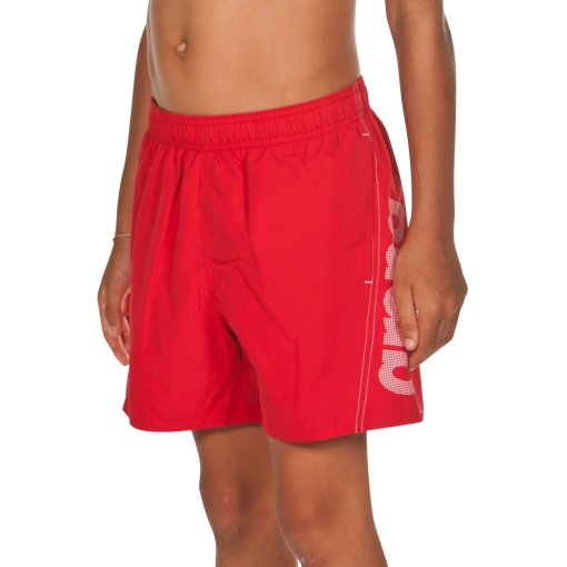 Foto de arena Bañador Corto Niño - Fundamentals Arena Logo Boxer - Rojo-Blanco