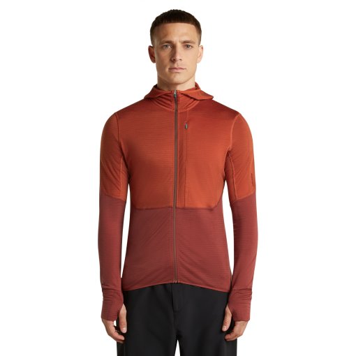Zdjęcie: Icebreaker Merino 200 Realfleece™ Descender Męska bluza z kapturem i zamkiem, z długim rękawem - Agate/Port