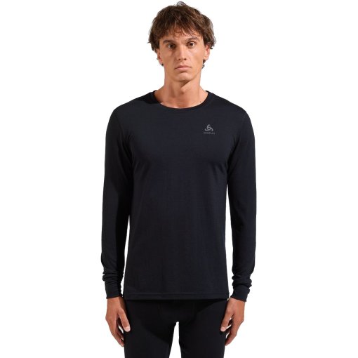 Foto de Odlo Camiseta Interior Manga Larga Hombre - Natural Merino 200 Crew Neck - negro