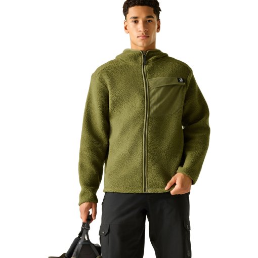 Produktbild von Dare 2b Firn Hooded Borg Fleecejacke Herren - 0GH Martini Olive