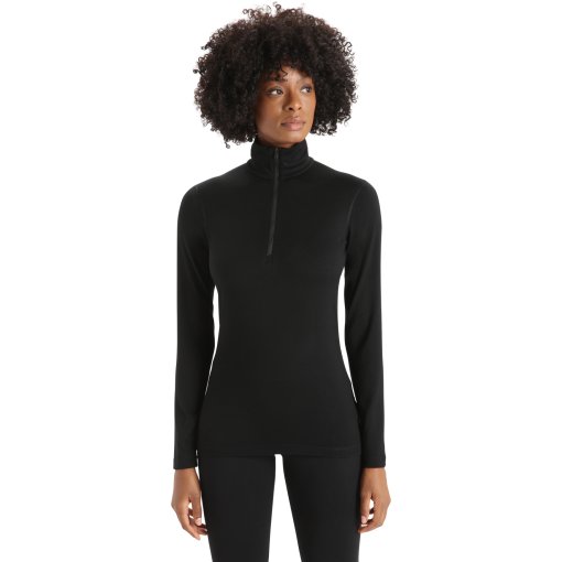 Immagine prodotto da Icebreaker Maglia a Maniche Lunghe Donna - Merino 200 Oasis Half Zip - Nero