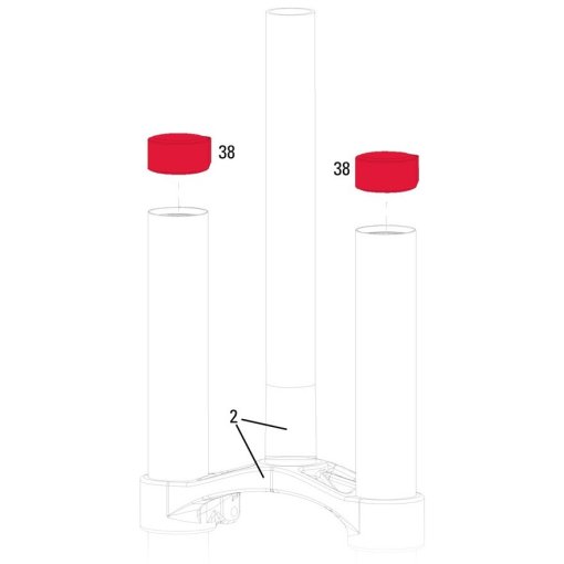 Immagine prodotto da RockShox Upper Tube / Frame Bumper for BoXXer / Domain Dual Crown 35 mm (2 pieces) - 11.4015.361.000