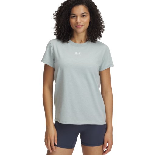 Foto de Under Armour Camiseta de Manga Corta Mujer - UA Rival Core - Silica Green/Blanco