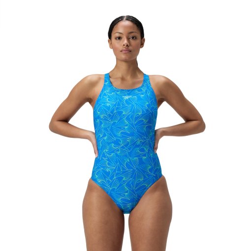 Produktbild von Speedo Hyperboom Allover Medalist Badeanzug Damen - lagoon blue
