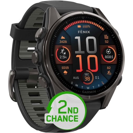 Bild von Garmin fenix 8 AMOLED Sapphire GPS Smartwatch - 43mm - Black/Carbon Gray DLC Titanium - B-Ware