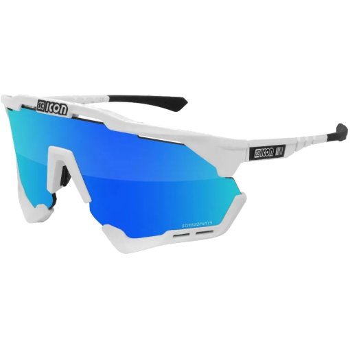 Produktbild von Scicon Aeroshade XL Brille - White Gloss / SCNPP Multimirror Blue + Clear