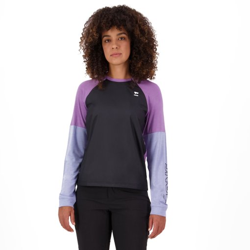 Photo produit de Mons Royale Maillot Cyclisme Femme - Tarn Merino Wind - skyline / bloom / black