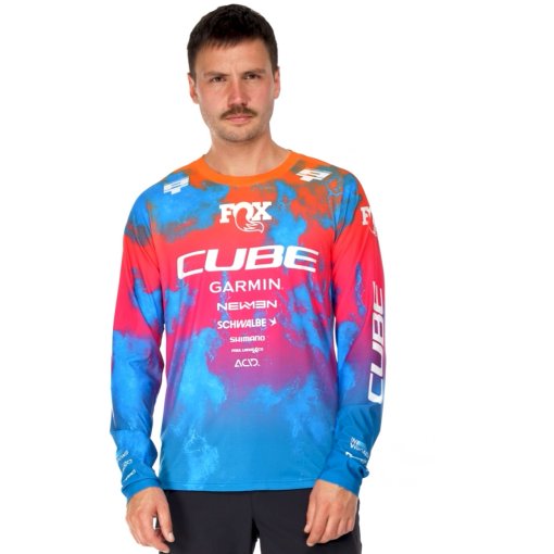 Produktbild von CUBE MTB X Actionteam Langarmtrikot Herren - blue´n´pink´n´orange