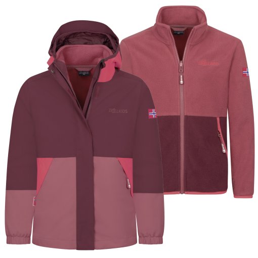 Image de Trollkids Veste 3 en 1 Enfant - Kjerag - Frozen Berry/Deep Ruby