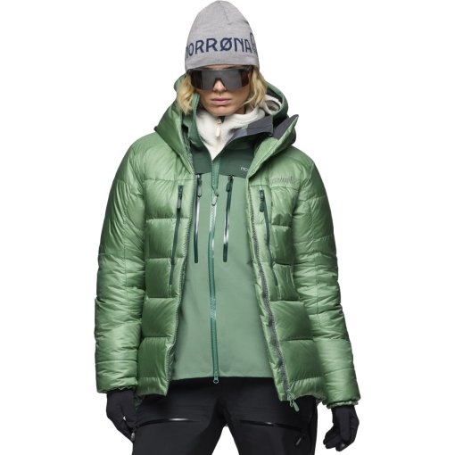 Produktbild von Norrona trollveggen down800 Daunenjacke mit Kapuze Damen - Dark Ivy