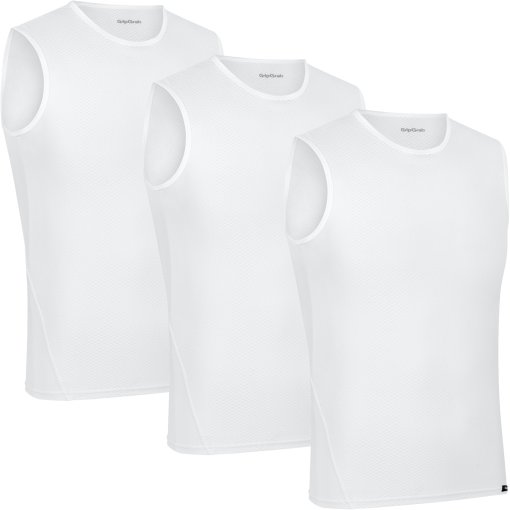 Foto de GripGrab Camiseta Interior sin Mangas Hombre - Ultralight Mesh - Pack de 3 - Blanco