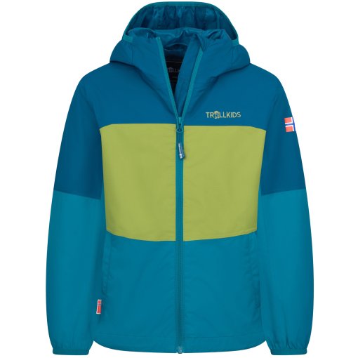 Productfoto van Trollkids Bjordal Jas voor kinderen - Madeira Blue/Lagoon Green/Pear Green