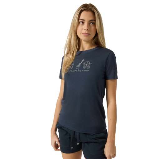 Produktbild von SUPER.NATURAL Van Life Bio J T-Shirt Damen - Blueberry/Feather Grey