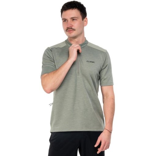 Foto de CUBE Maillot de Manga Corta Hombre - CMPT Half Zip - verde