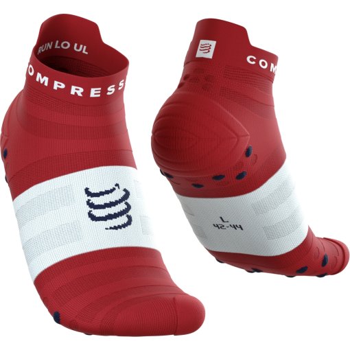 Produktbild von Compressport Pro Racing Kompressionssocken v4.0 Ultralight Run Low - pompeian red/white/peacoat