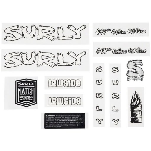 Photo produit de Surly Lowside Lot d&#039;autocollants - blanc