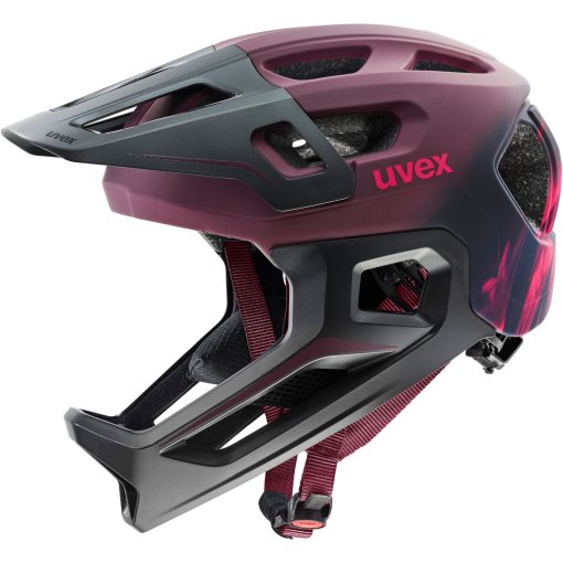 Produktbild von Uvex react jr. Fullface Fahrradhelm Kinder - cranberry matt