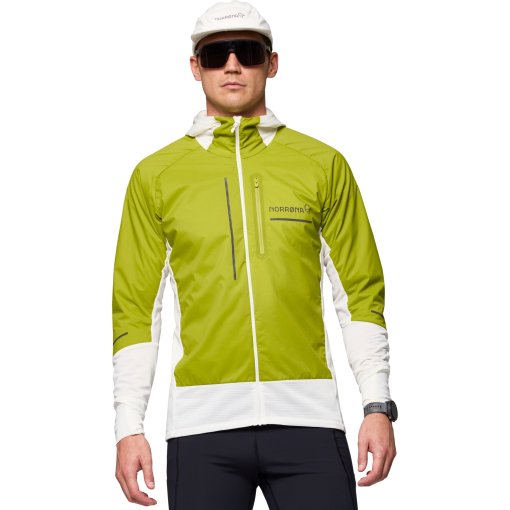 Productfoto van Norrona senja Alpha90 Zip Hood Jas Heren - Golden Lime/Snow White
