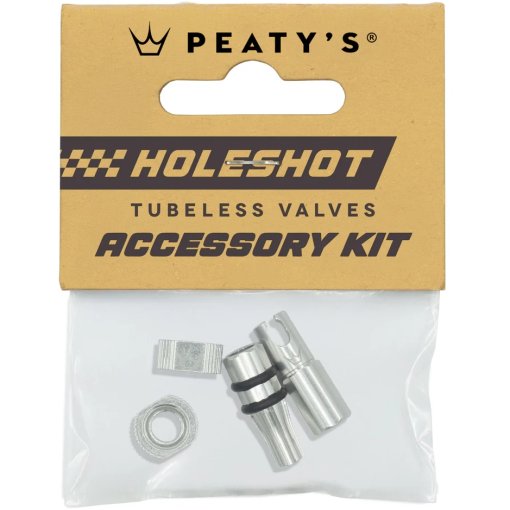Picture of Peaty&#039;s Holeshot Fast Flow Tubeless Valves Accessory Kit - silver